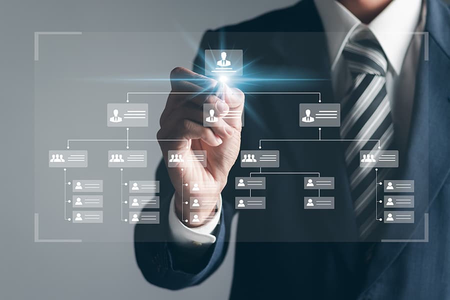Corporate governance and organizational leadership illustration